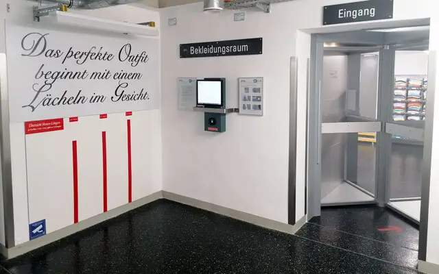 Entrance to the Clothing Room at University Hospital Graz