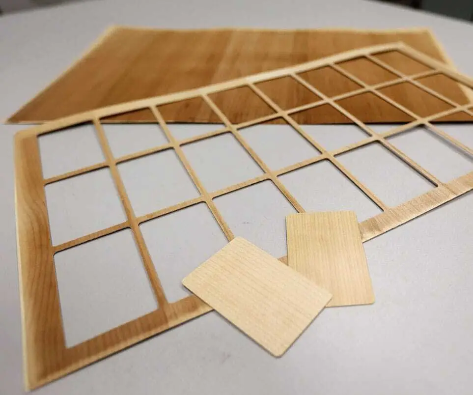 The Timbercard meets the high international ISO or CQM requirements for payment cards and has no plastic core.