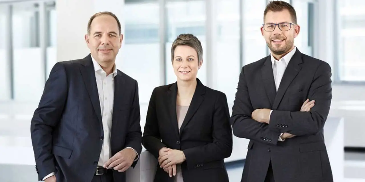 Balluff's Management trio: (from left to right) Frank Nonnenmann, Katrin Stegmeier-Hermle and Florian Hermle.