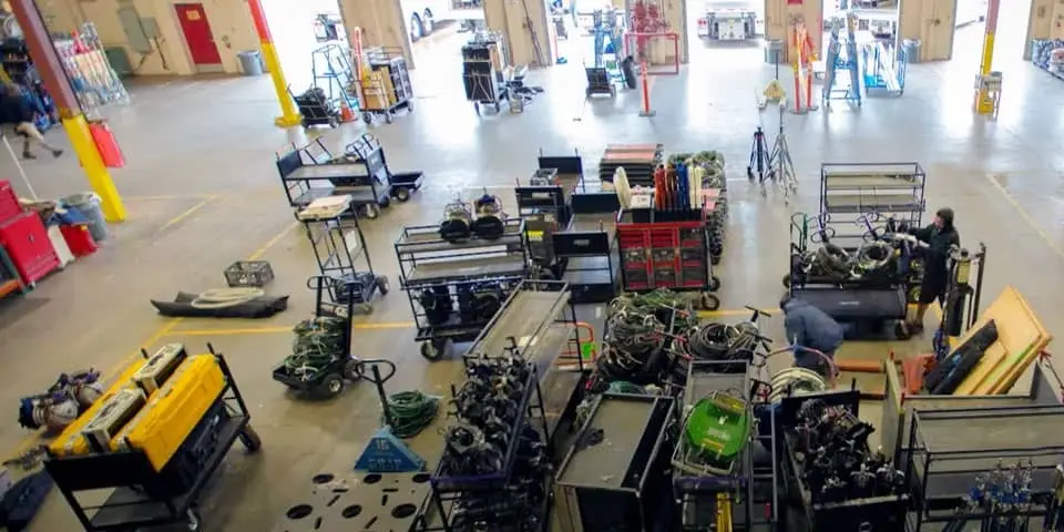 Film companies or large events need a lot of equipment for their productions.