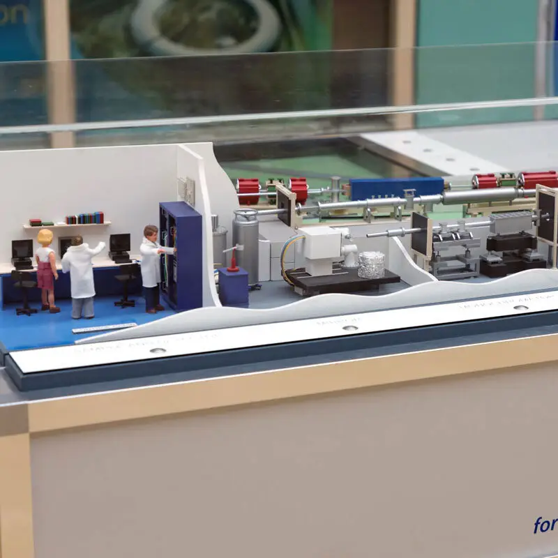 Model of the test chamber with x-ray beamline