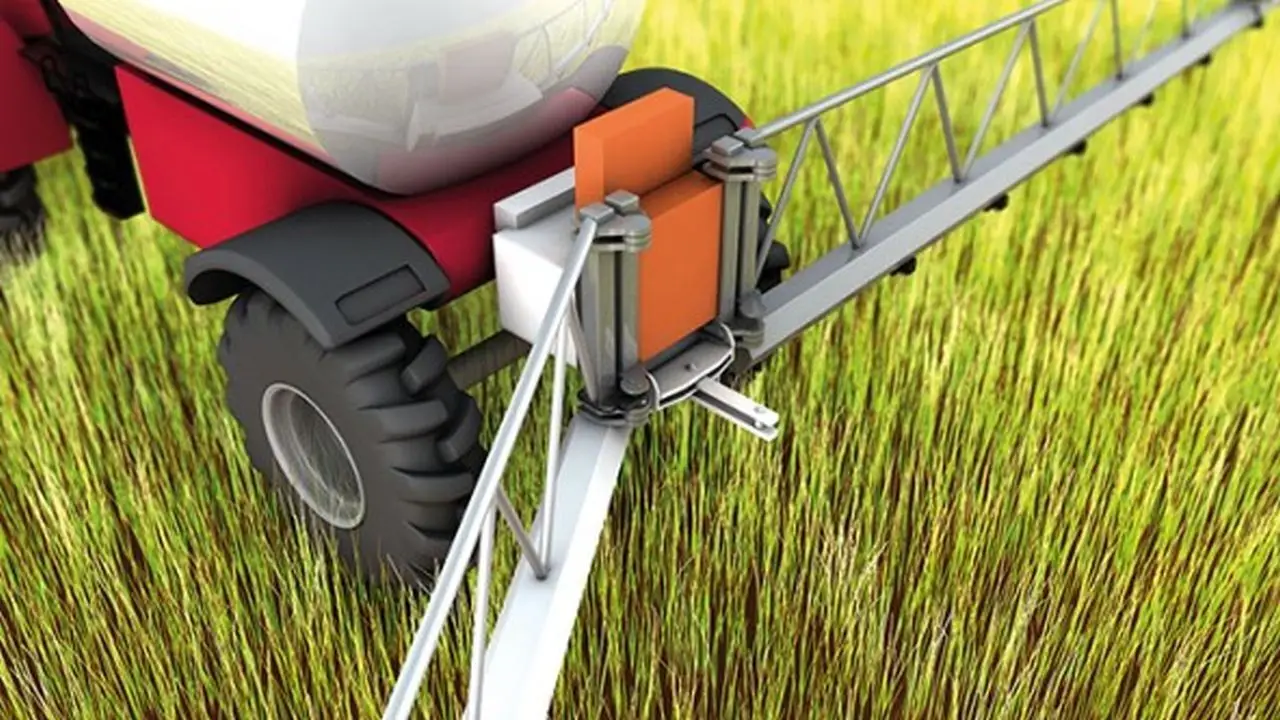 Der kontaktlose Winkelsensor von Turck erfasst die Position des Spritzgestänges.