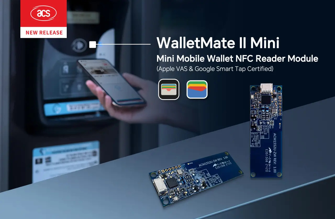 WalletMate II Mini - Kompaktes HF | NFC - RFID Reader Module mit USB Schnittstelle und Apple Wallet VAS & Google Smart Tap support!