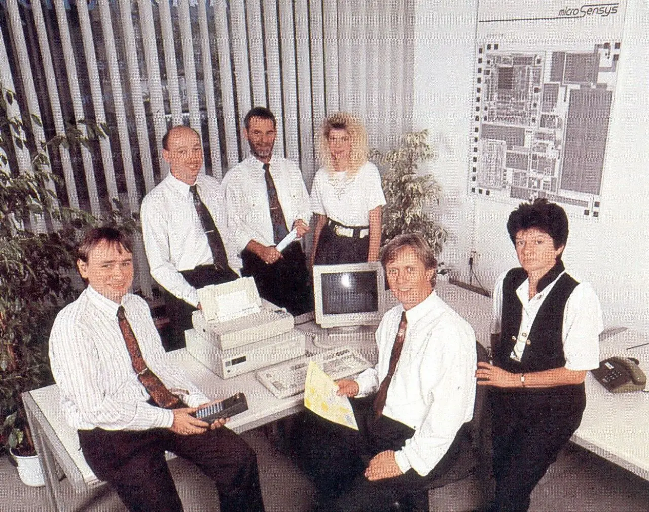 Microsensys team photo from 1994 with Peter Peitsch and Reinhard Jurisch