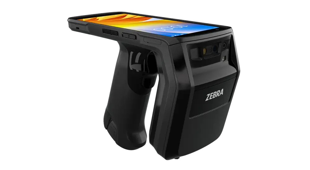 Zebra TC22R handheld UHF RFID reader in a warehouse demonstrating asset tracking performance