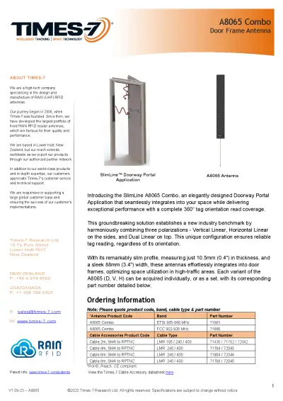 Times7 A8065 Combo Datasheet