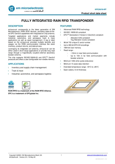 em|aura-air datasheet