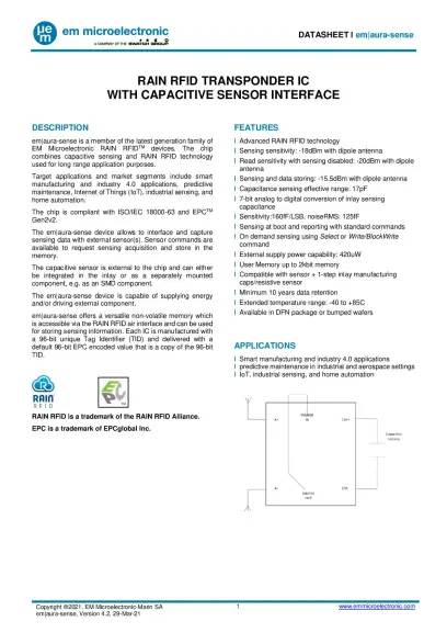 em|aura-sense datasheet