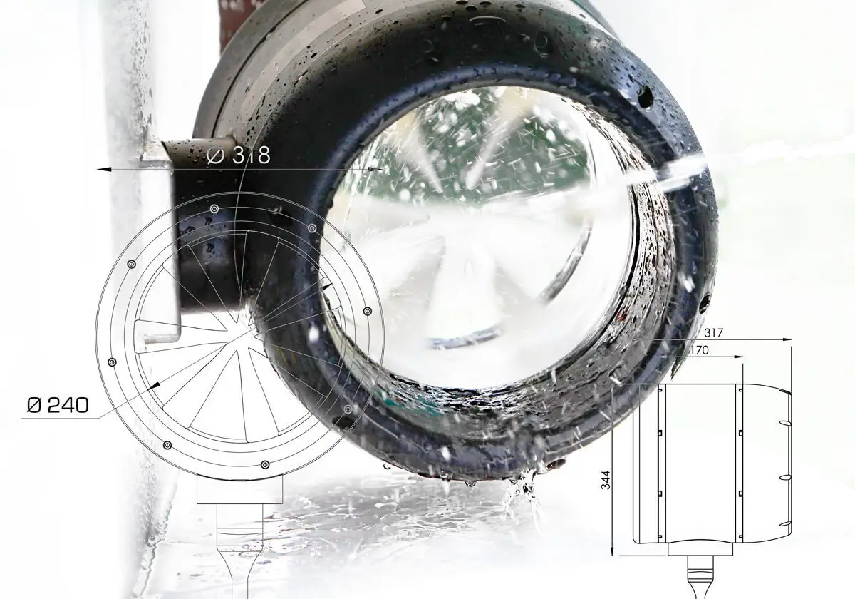 Schubdüse in Aktion