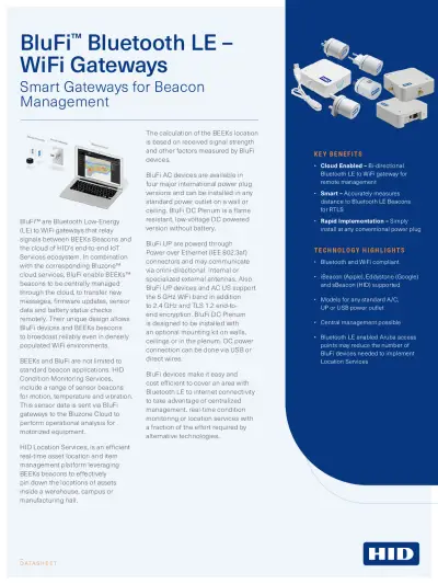 BluFi™ BLE–WiFi Gateways Datasheet