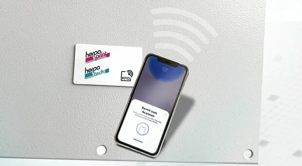 herpa print all-round type label with HF, UHF and NFC technologies for durable metal labeling