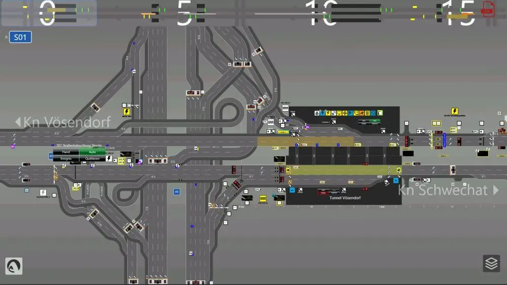 Aperçu SCADA du tunnel de Vösendorf (S1)