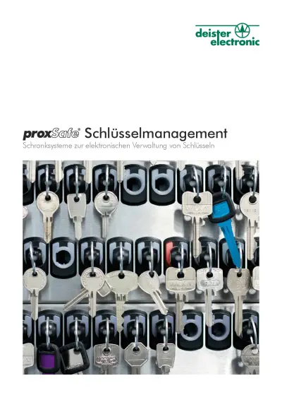 proxSafe® Schlüsselverwaltung Datenblatt