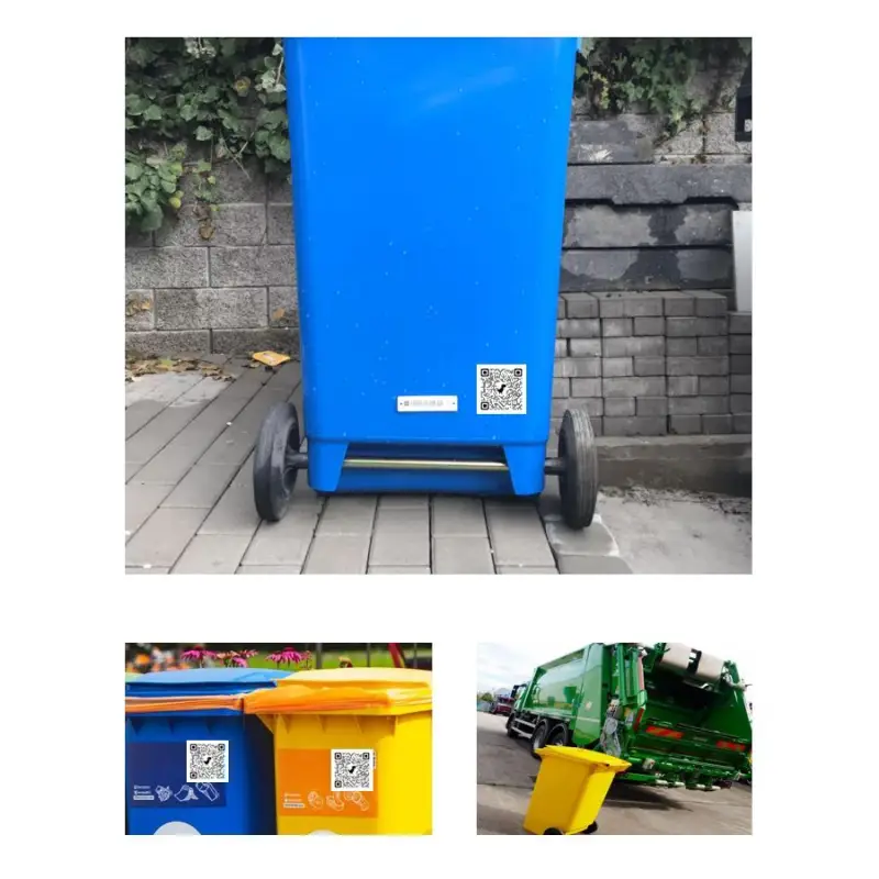  Durable, low-profile transponder for waste-bin identification and reliable reading on plastic containers.