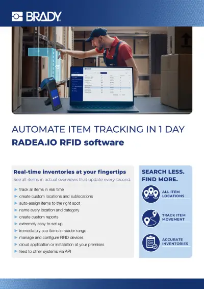 Logiciel RFID RADEA.IO - Fiche d'information