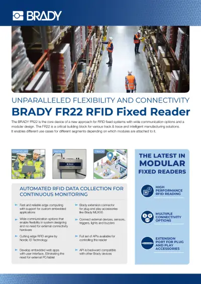 BRADY FR22 RFID Fixed Reader – Informationsblatt