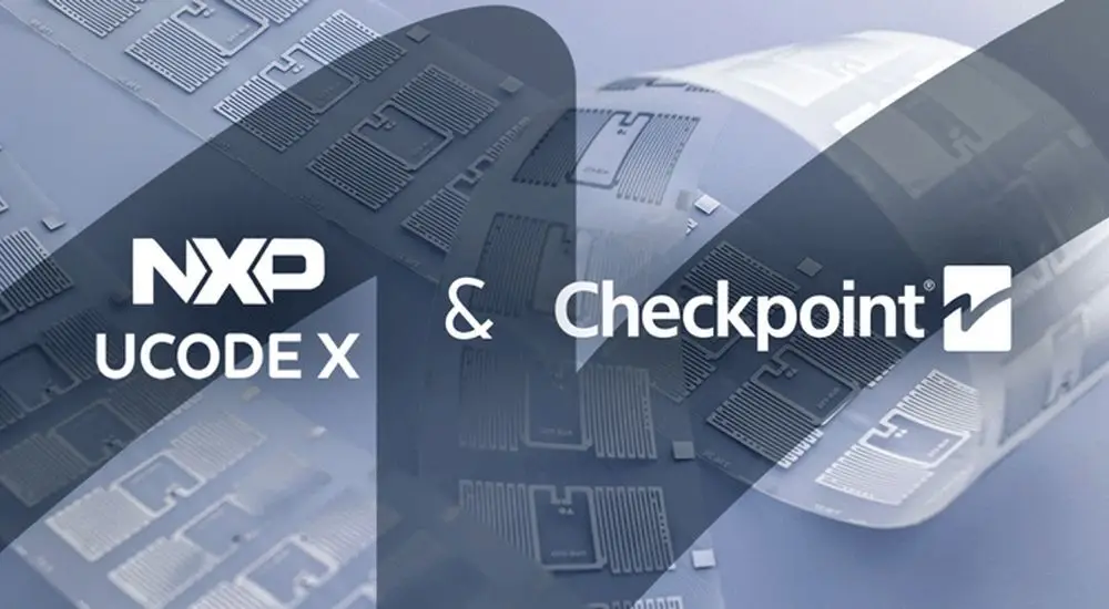 Checkpoint Systems Smart Labels mit integriertem NXP UCODE X RAIN-RFID-Chip für den Einzelhandel.
