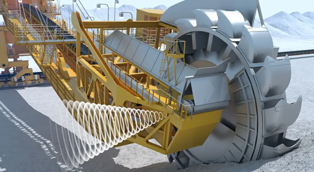 Die Ultraschallsensoren UC6000 überwachen den Fahrweg und verhindern Kollisionen mit Materialstapeln.