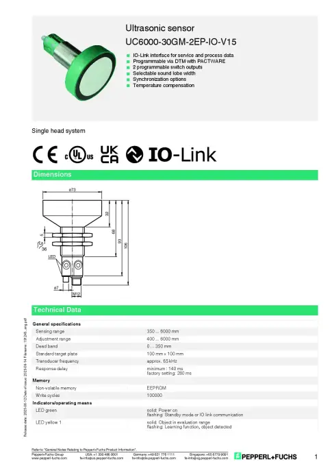 UC6000-30GM-2EP-IO-V15 Datenblatt