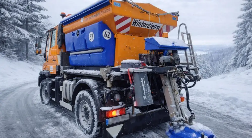 IoT sensor system monitoring road conditions to combat salt shortage in winter maintenance