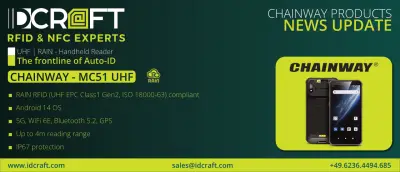 CHAINWAY MC51 UHF | RAIN RFID Handheld – Available from IDCRAFT