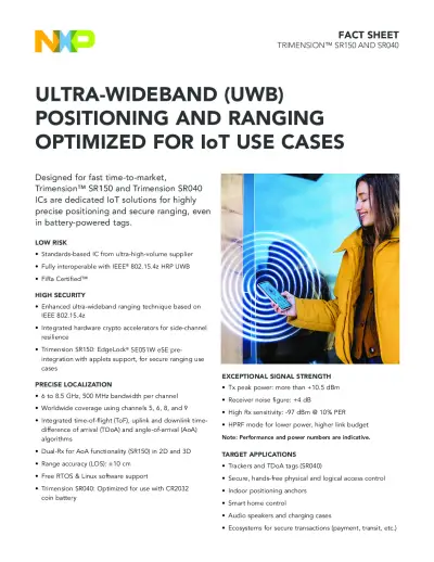 Fiche technique TRIMENSION™ SR150 et SR040