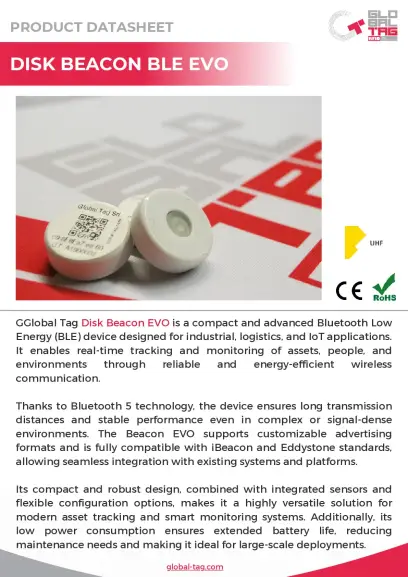 Disk Beacon BLE EVO – Datenblatt