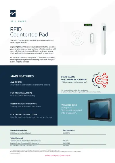 RFID Countertop Pad Sell Sheet