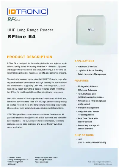 RFline E4 Datasheet