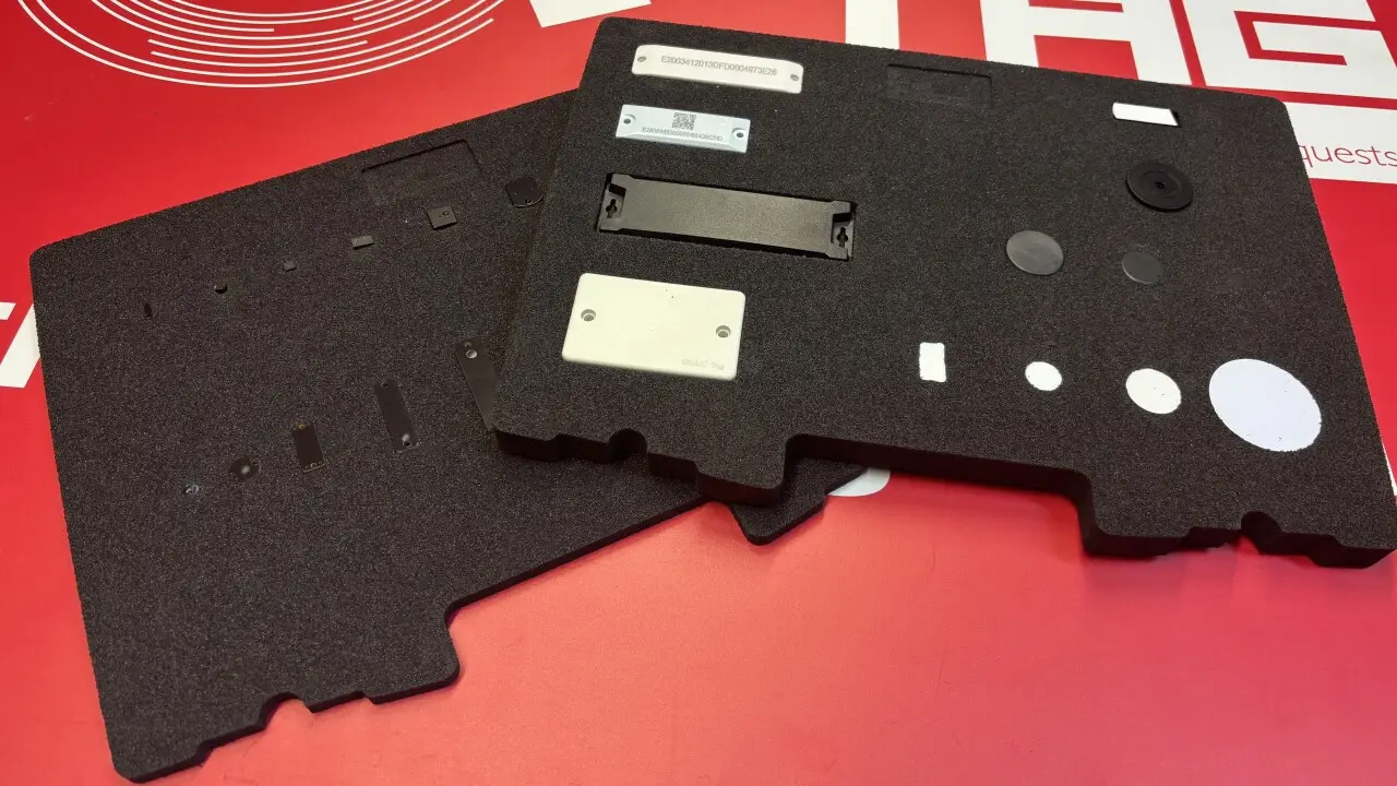 On-metal RFID tags attached to industrial metallic equipment for reliable tracking