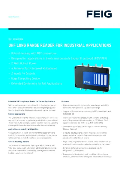 ID LRU4000X Datasheet
