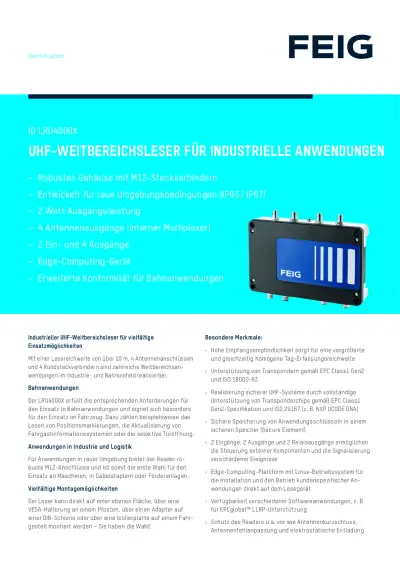 Datenblatt ID LRU4000X