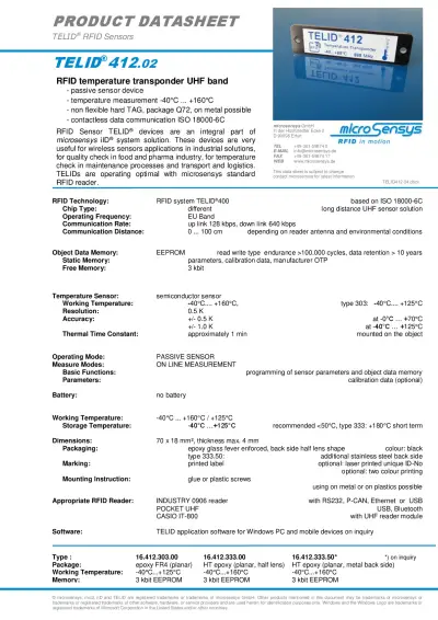 TELID 412.02 Datenblatt