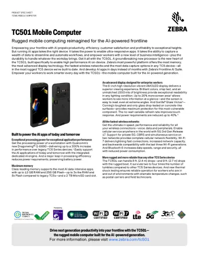 TC501 Mobile Computer Datasheet
