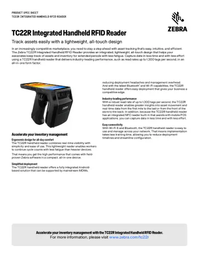 TC22R Data Sheet