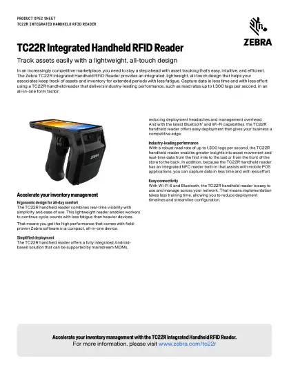 Fiche technique du TC22R