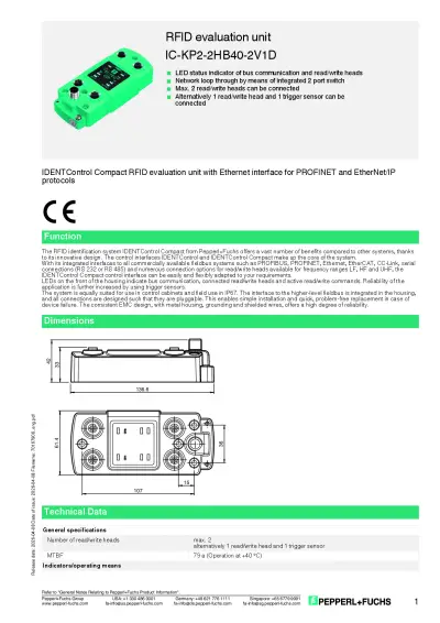 IDENTControl Compact B40 Data Sheet