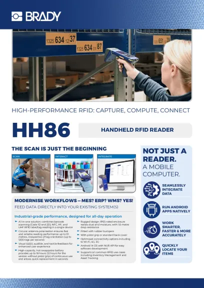 HH86 Hand-RFID-Lesegerät – Datenblatt