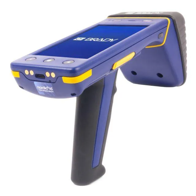 Brady HH86 Hand-RFID-Lesegerät mit Pistolengriff für die schnelle Erfassung von UHF-RFID-, NFC/HF- und Barcode-Daten in industriellen Arbeitsabläufen.