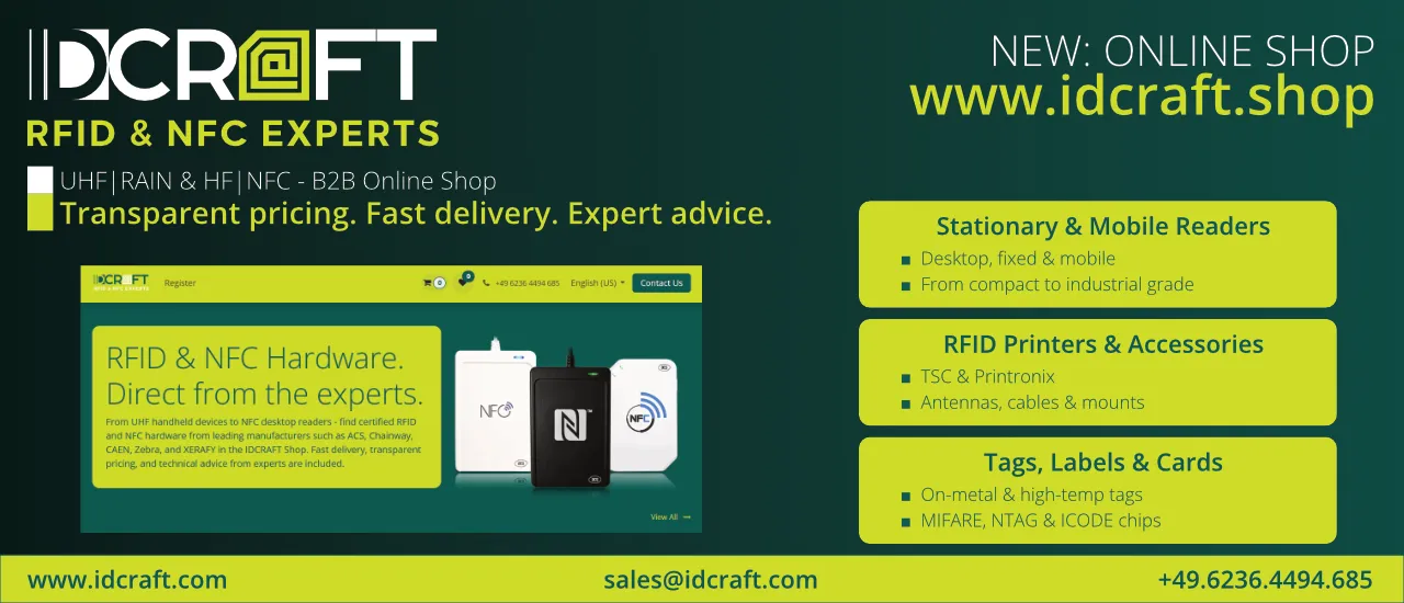 IDCRAFT startet B2B-Shop für RFID- und NFC-Hardware