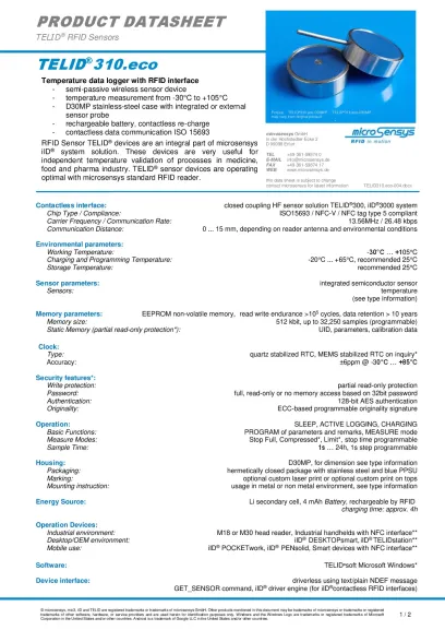 TELID ®31x.eco product datasheet