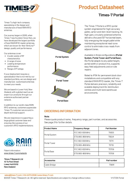 Times-7 Portal Product Datasheet