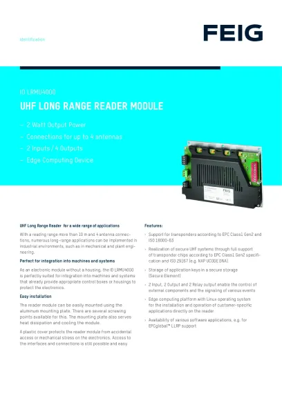 ID LRMU4000 Datasheet