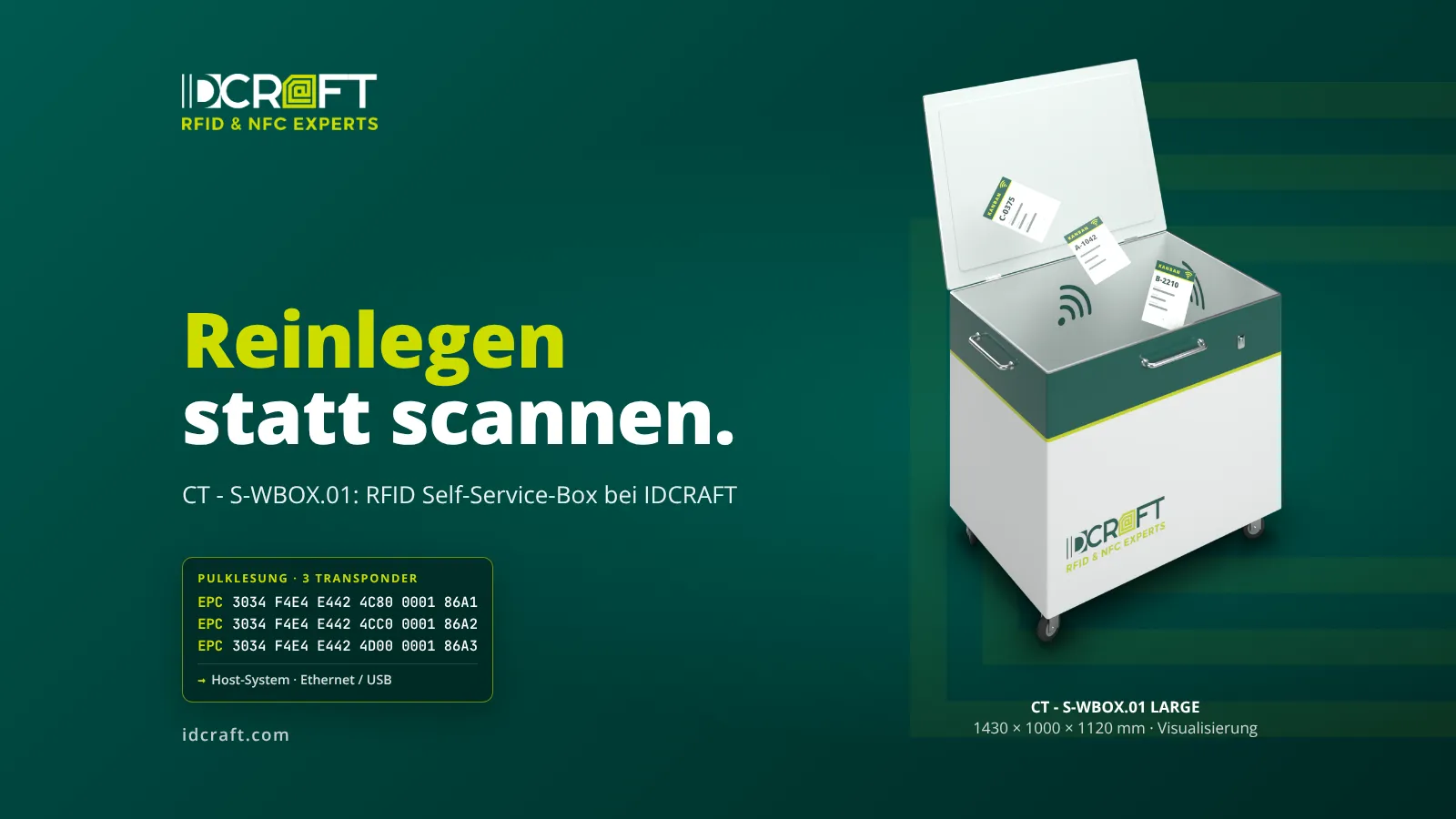 RFID Self Service Box für E-Kanban & Wäschereien