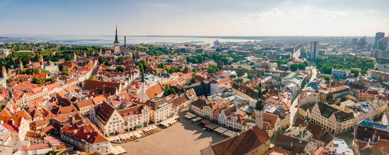 Great aerial view of Tallinn's old town